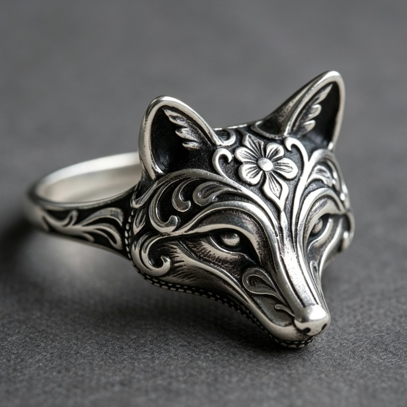 Ethnic Wear Fashion Designer - Jianjie Cincin Totem Hewan Ukiran Etnik