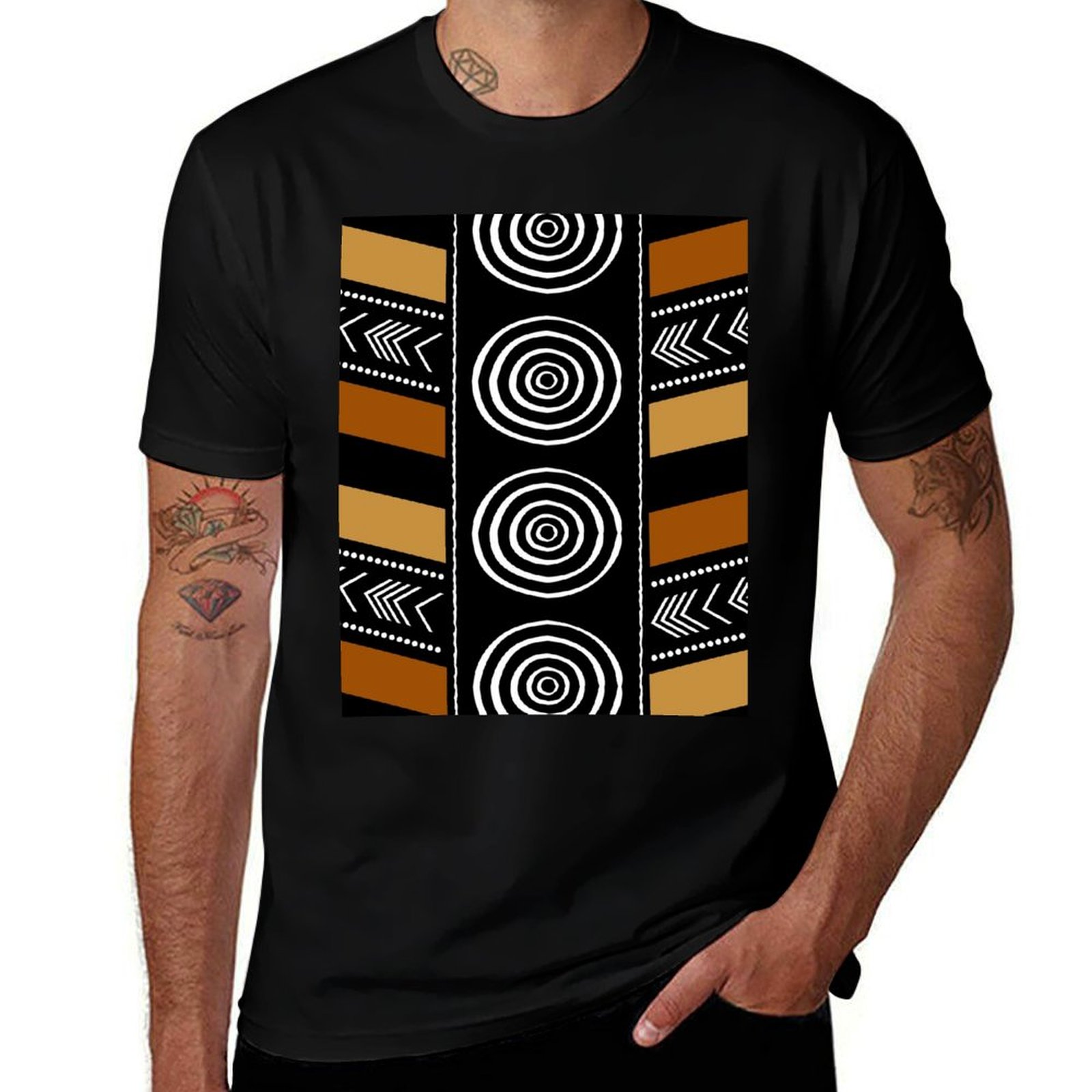 Mudcloth Print Top - Kaos Seni Kain Lumpur Afrika, Kaos