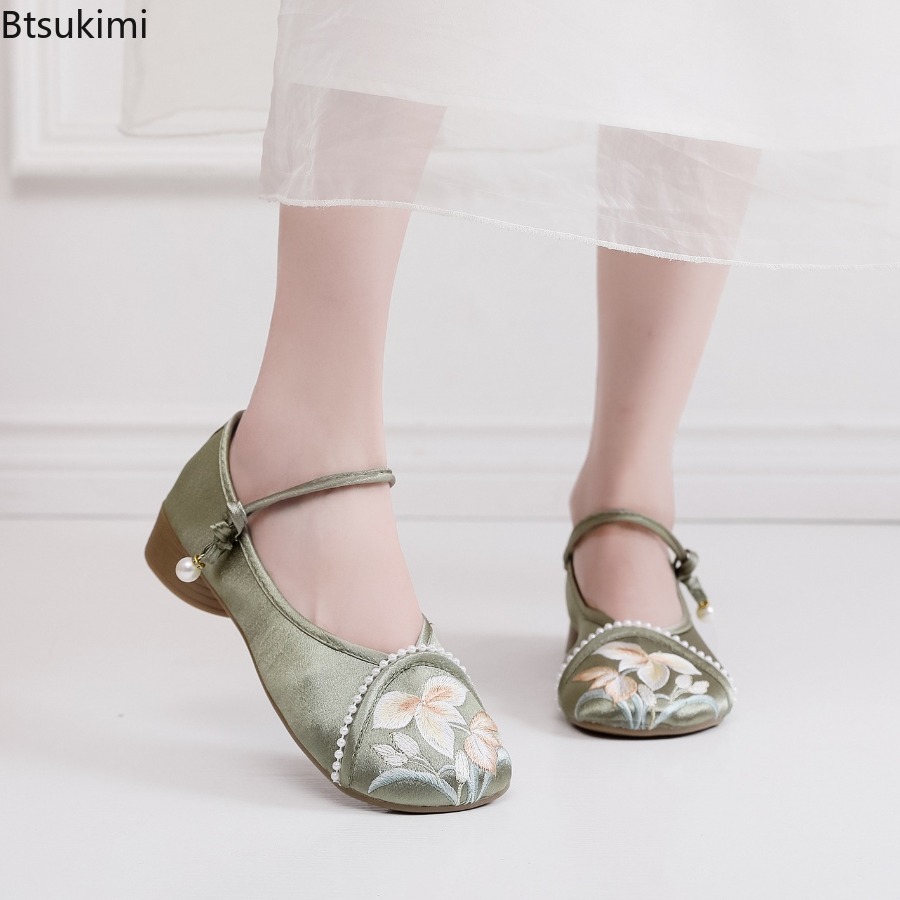 Ethnic Fashion In - Sepatu Wanita Hak Rendah Gaya Cina