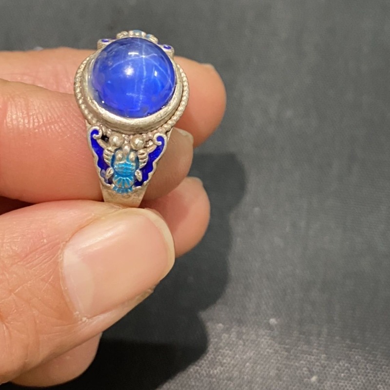 Ethnic Wear Fashion Designer - Cincin Terbuka Cloisonne Etnik, Desain Inlay