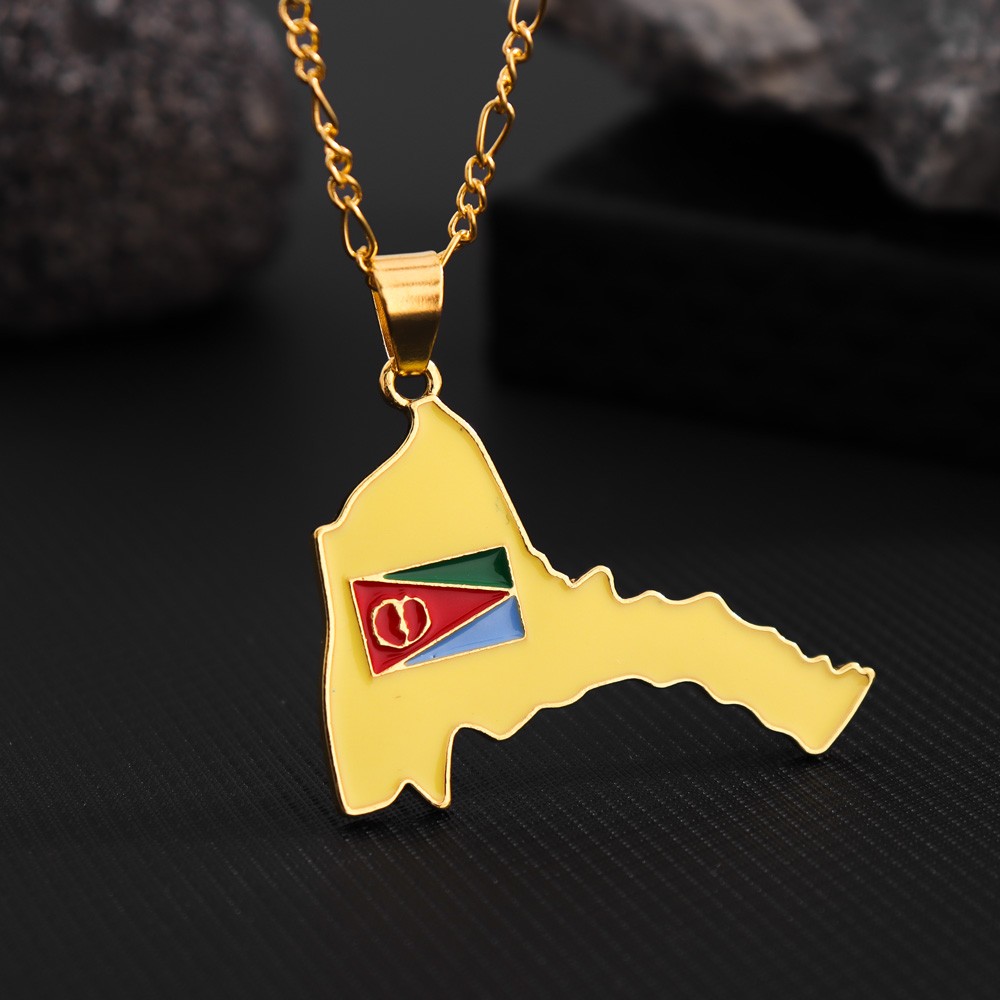 Men'S Ethnic Fashion Trends - Kalung liontin peta Eritrea YANG INDAH