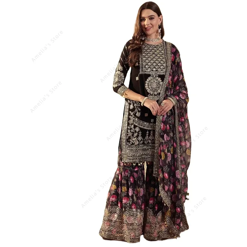 Salwar Kameez Set - Setelan Georgette Punjabi Bordir Berat India