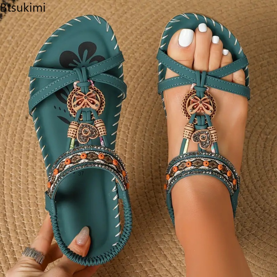 Ethnic Fashion In - Sandal Bohemian Wanita Sepatu Kasual Pantai