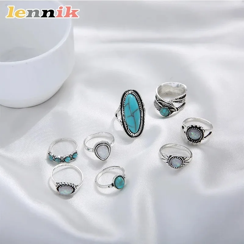 LENNIK Set Cincin Bulu Pirus R - Ethnic Wear Fashion Designer ulasan dan harga
