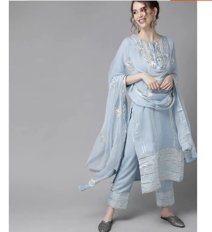 Tradisional India Punjabi bord - Salwar Kameez Set ulasan dan harga