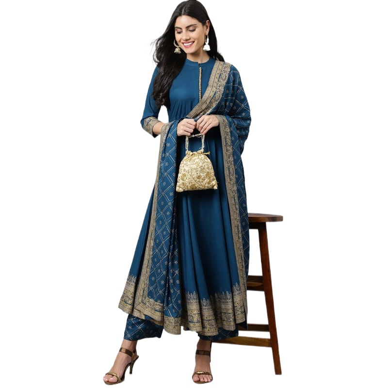 Pakaian Etnik India Wanita Set - Salwar Kameez Set ulasan dan harga