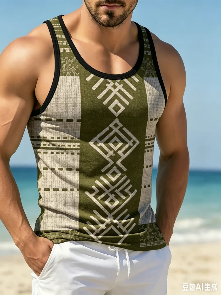Tank Top Pria Vintage Etnik Ge - Men'S Ethnic Fashion Trends ulasan dan harga