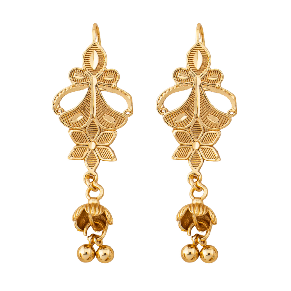 Anting-anting berbentuk bunga  - Ethnic Fashion Wear For Women ulasan dan harga