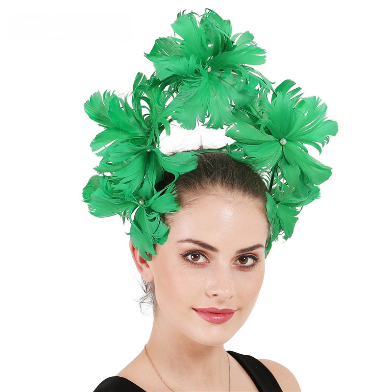 Topi hiasan kepala bulu gaya e - Ethnic Fashion Runway ulasan dan harga