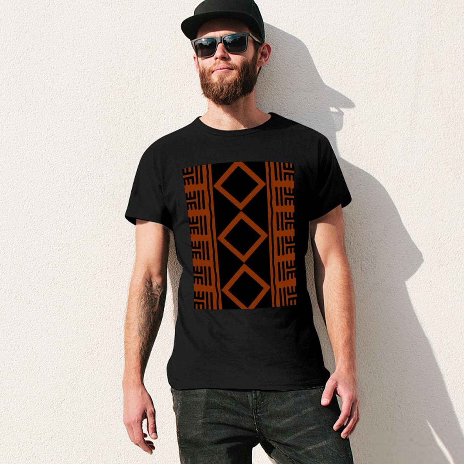 Kaos Katun Afrika Warna Karat, - Mudcloth Print Top ulasan dan harga