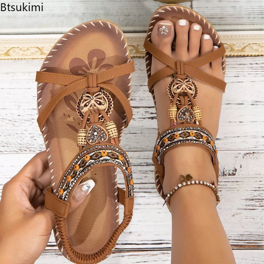 Sandal Bohemian Wanita Sepatu  - Ethnic Fashion In ulasan dan harga