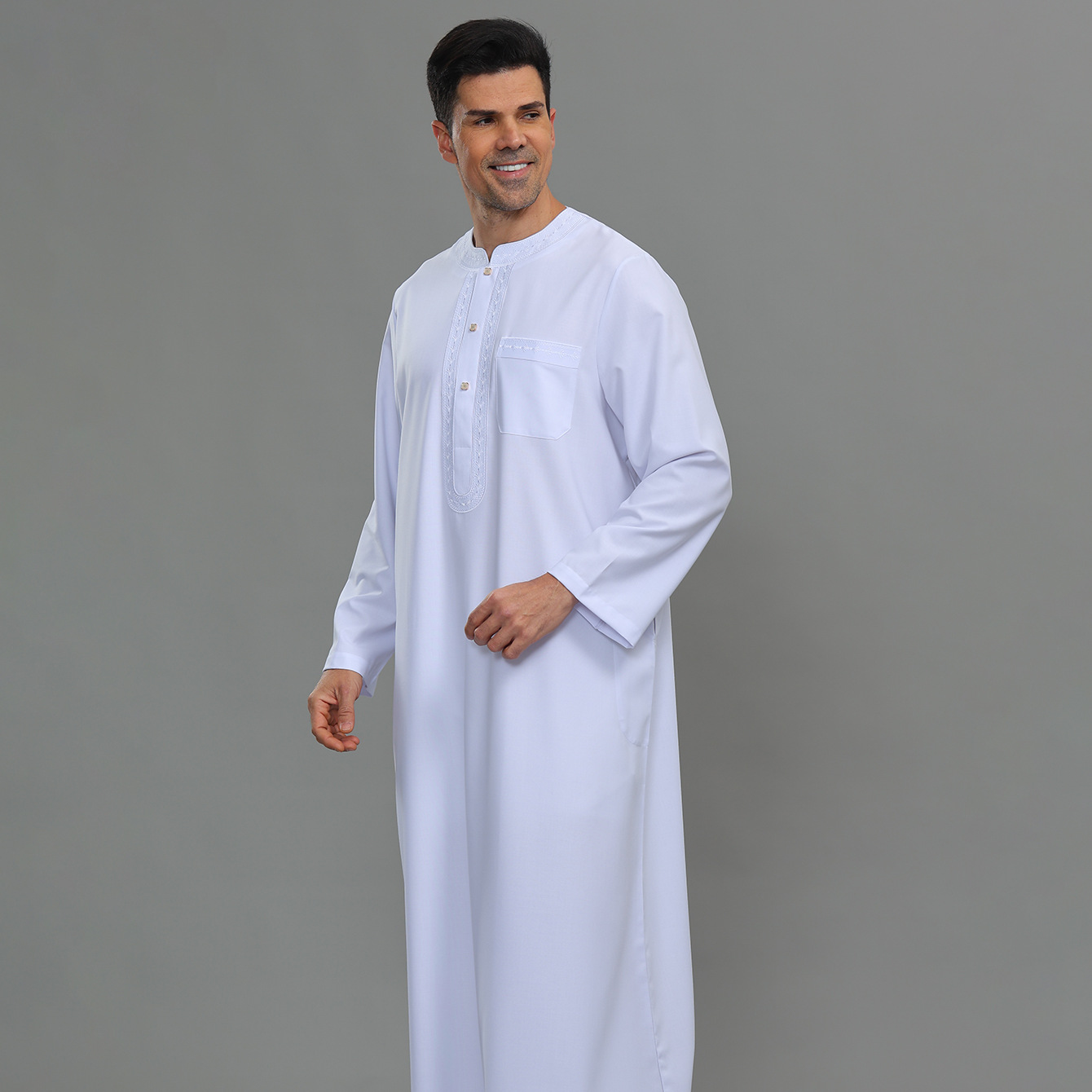 Jubah Kaftan Thobe Pria Kancin - Kurta Men Cotton ulasan dan harga