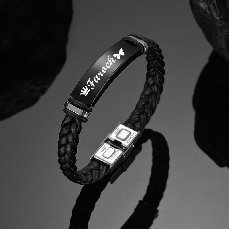 Gelang Kulit Pria Mewah Tenun  - Ethnic Fashion Logo ulasan dan harga
