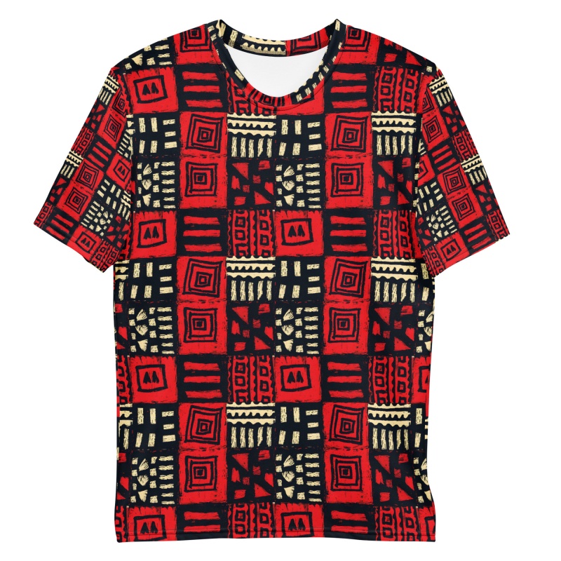 Kaos Polos Pria Motif Kain Lum - Mudcloth Print Top ulasan dan harga