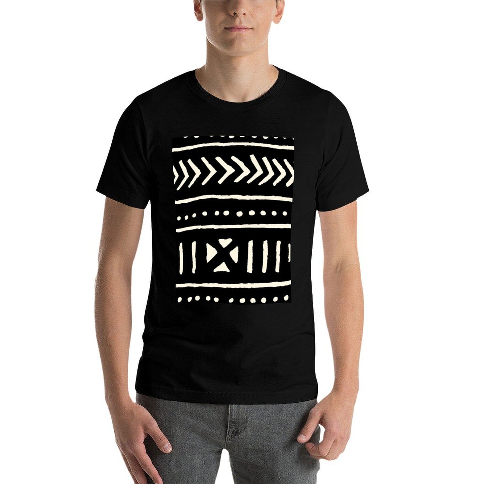 Kaos Kain Afrika Hitam Putih A - Mudcloth Print Top ulasan dan harga